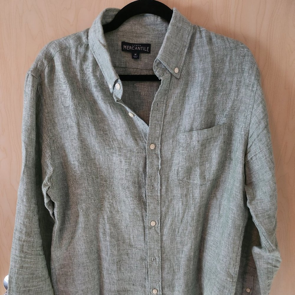 J Crew Factory - Men's Linen Shirts Size M (Green)